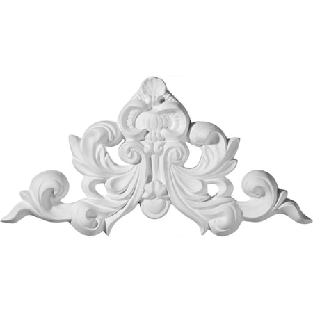 Ekena Millwork 8 7/8"W x 4 3/4"H x 3/4"P Ashford Shell Center with Scrolls Onlay ONL08X04X01AS